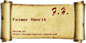 Feimer Henrik névjegykártya